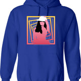 Blackout Hoodie - Retro Graphic Pullover Hoodie for Men & Women - Blue
