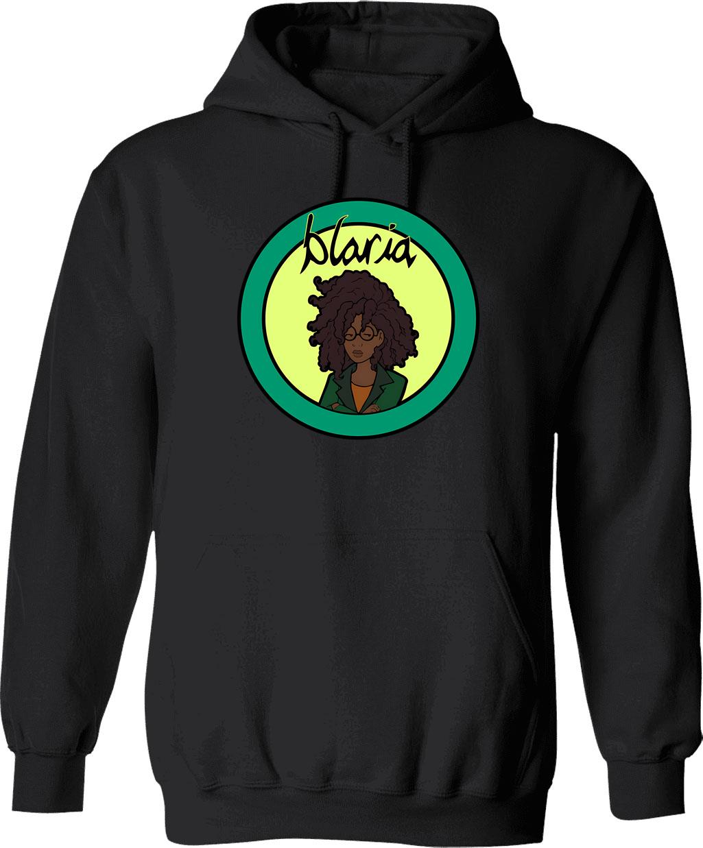 Blaria Hoodie - Retro Graphic Pullover Hoodie for Men & Women - Black