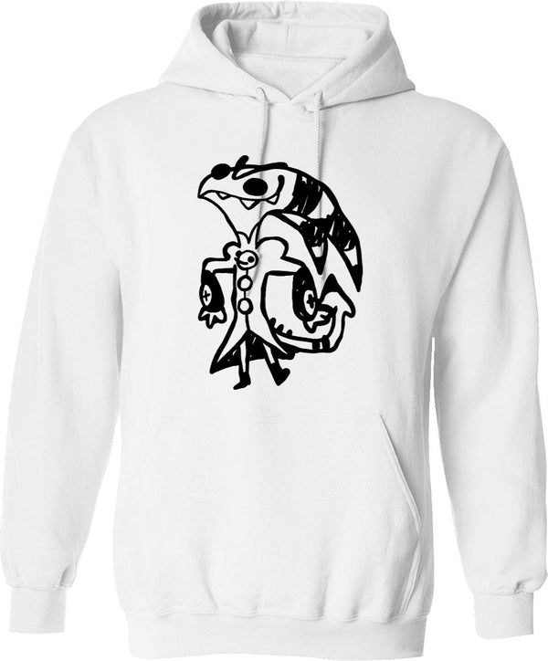 Blitzo Scribbles Classic Graphic Pullover Hoodie - White