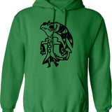 Blitzo Scribbles Classic Graphic Pullover Hoodie - Green