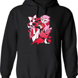 Blitzo x Stolas Helluva Boss Essential Graphic Pullover Hoodie - Black