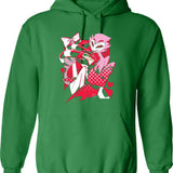 Blitzo x Stolas Helluva Boss Essential Graphic Pullover Hoodie - Green