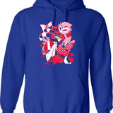 Blitzo x Stolas Helluva Boss Essential Graphic Pullover Hoodie - Blue