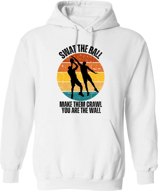 Blockshotpoembasketball Retro Sunsetfunny Sloganbasketball Personalitypersonalise Hoodie - Sarcastic Humor Graphic Hoodie - White