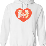 Blood Date Hoodie - Retro Graphic Pullover Hoodie for Men & Women - White