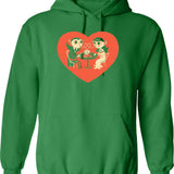 Blood Date Hoodie - Retro Graphic Pullover Hoodie for Men & Women - Green