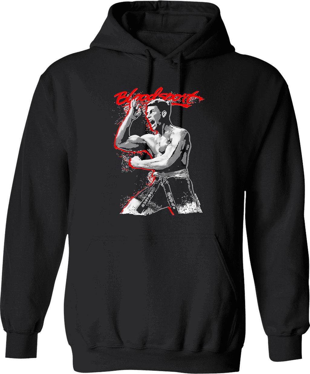 Bloodsport Action Premium Hoodie - Retro Graphic Pullover Hoodie for Men & Women - Black