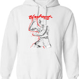 Bloodsport Action Premium Hoodie - Retro Graphic Pullover Hoodie for Men & Women - White