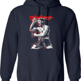 Bloodsport Action Premium Hoodie - Retro Graphic Pullover Hoodie for Men & Women - Navy