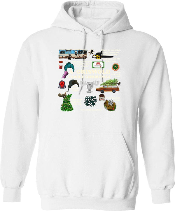 Blue Christmas Vacation Vintage Griswold Family Hoodie - White