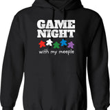 Board Game Night Family Friends Hoodie - Retro Graphic Pullover Hoodie for Men & Women - Black