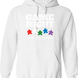 Board Game Night Family Friends Hoodie - Retro Graphic Pullover Hoodie for Men & Women - White