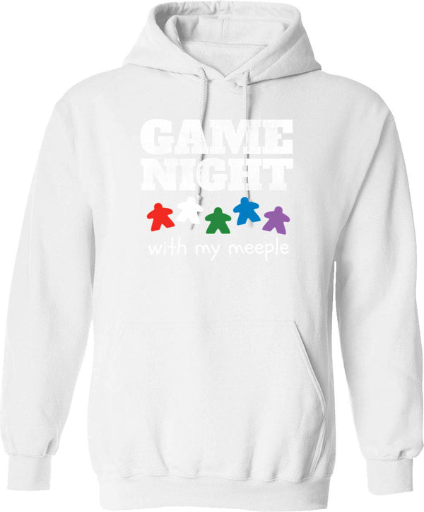 Board Game Night Family Friends Hoodie - Retro Graphic Pullover Hoodie for Men & Women - White