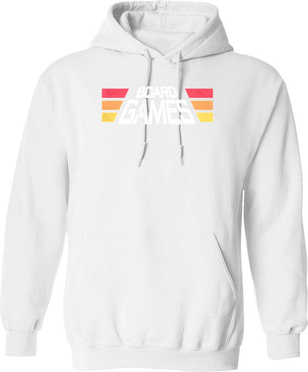 Board Games Vintage Logo Hoodie - Retro Graphic Cosy Pullover - White