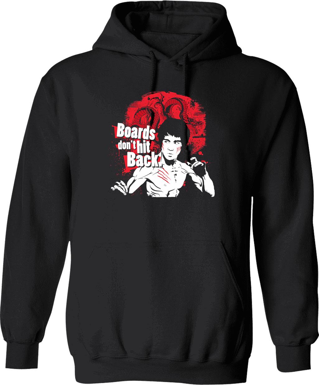 Boards Don'T Hit Back Graphic Pullover Hoodie - Black