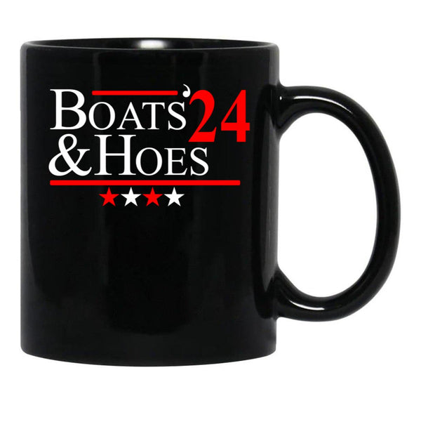 Boats And Hoes 2024 Black Coffee Mug, Gift Coffee Mug - Black