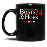 Boats And Hoes 2024 Black Coffee Mug, Gift Coffee Mug