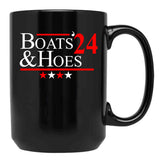 Boats And Hoes 2024 Black Coffee Mug, Gift Coffee Mug