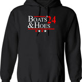 Boats And Hoes 2024 Graphic Pullover Hoodie - Black
