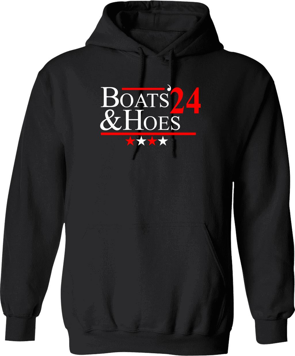 Boats And Hoes 2024 Graphic Pullover Hoodie - Black