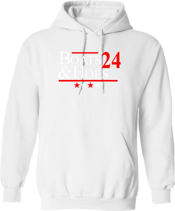 Boats And Hoes 2024 Graphic Pullover Hoodie - White