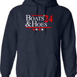 Boats And Hoes 2024 Graphic Pullover Hoodie - Navy