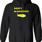 Boaty Mcboatface Hoodie - Retro Graphic Pullover Hoodie for Men & Women - Black
