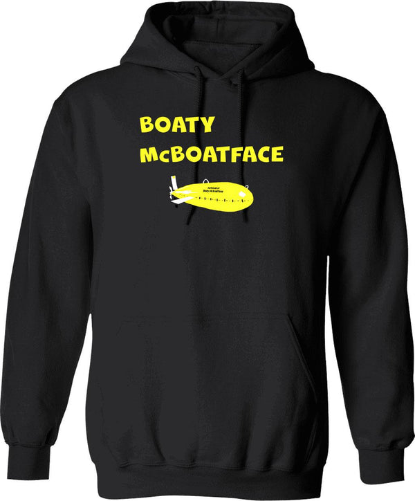 Boaty Mcboatface Hoodie - Retro Graphic Pullover Hoodie for Men & Women - Black