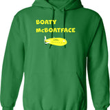 Boaty Mcboatface Hoodie - Retro Graphic Pullover Hoodie for Men & Women - Green