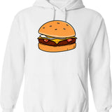 Bob's Practice Burger Hoodie - Retro Graphic Pullover Hoodie for Men & Women - White