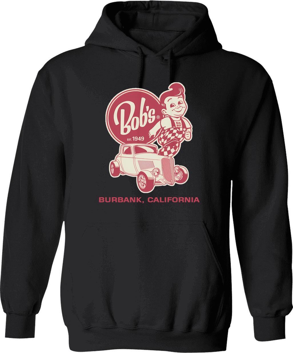 Bob_s Big Boy (1) Hoodie - Retro Graphic Pullover Hoodie for Men & Women - Black