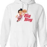 Bob_s Big Boy Hoodie - Retro Graphic Pullover Hoodie for Men & Women - White