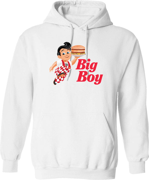 Bob_s Big Boy Hoodie - Retro Graphic Pullover Hoodie for Men & Women - White