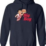 Bob_s Big Boy Hoodie - Retro Graphic Pullover Hoodie for Men & Women - Navy