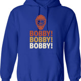 Bobby Bobby Bobby Hoodie - Retro Graphic Pullover Hoodie for Men & Women - Blue