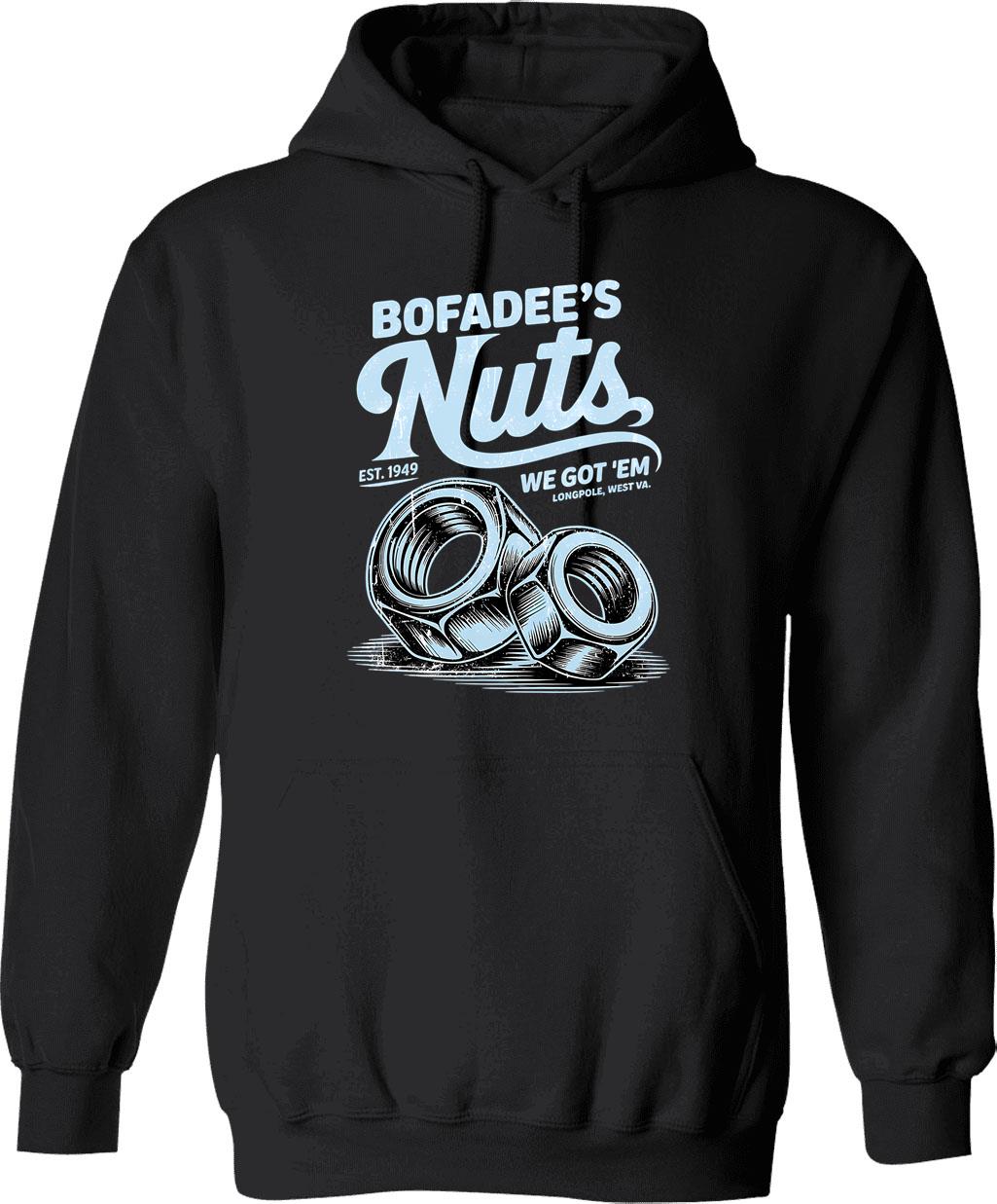 Bofadees Nuts 1949 Hoodie - Retro Graphic Pullover Hoodie for Men & Women - Black