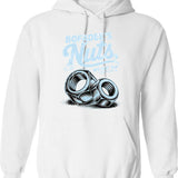 Bofadees Nuts 1949 Hoodie - Retro Graphic Pullover Hoodie for Men & Women - White