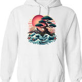 Bonsai Hoodie - Retro Graphic Pullover Hoodie for Men & Women - White