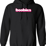Boobies Hoodie - Retro Graphic Pullover Hoodie for Men & Women - Black