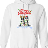 Border Collie Christmas Lights Funny Dog Matching Family Hoodie - White