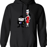 Boris And Natasha Hoodie - Retro Graphic Pullover Hoodie for Men & Women - Black