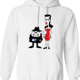 Boris And Natasha Hoodie - Retro Graphic Pullover Hoodie for Men & Women - White