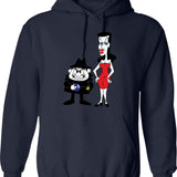 Boris And Natasha Hoodie - Retro Graphic Pullover Hoodie for Men & Women - Navy