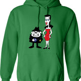 Boris And Natasha Hoodie - Retro Graphic Pullover Hoodie for Men & Women - Green