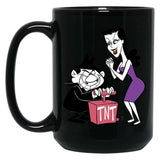 Boris and Natasha (from Rocky and Bullwinkle) Black Coffee Mug, Gift Coffee Mug - Black