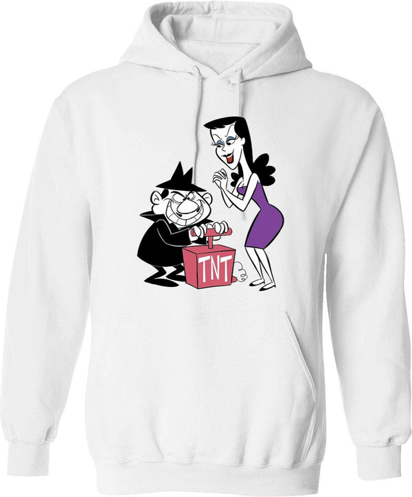Boris and Natasha (from Rocky and Bullwinkle) Graphic Pullover Hoodie - White