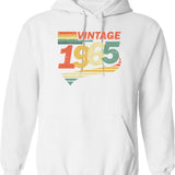 Born In 1965 57th Birthday Gift Hoodie - White