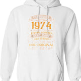 Born In February 1974 Vintage 47th Birthday Gifts Tshirt34 Hoodie - White