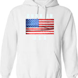 Born In Usa V2 Hoodie - Retro Graphic Pullover Hoodie for Men & Women - White