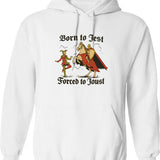 Born To Jest Forced To Joust Funny Meme Medieval Vintage Knights Hoodie - White